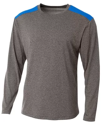 A4 Apparel N3101 Men's Tourney Heather Color Block Heather/Royal