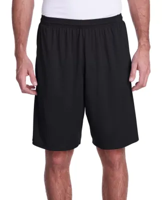 A4 Apparel N5005 Men's Color Block Pocketed  Short BLACK/ GRAPHITE