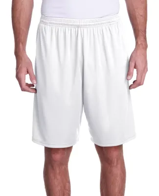 A4 Apparel N5005 Men's Color Block Pocketed  Short WHITE/ GRAPHITE