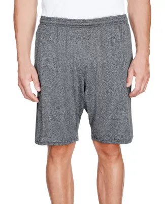 A4 Apparel N5005 Men's Color Block Pocketed  Short HEATHER/ NAVY
