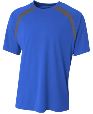 A4 Apparel NB3001 Boy's Spartan Short Sleeve Color ROYAL/ GRAPHITE