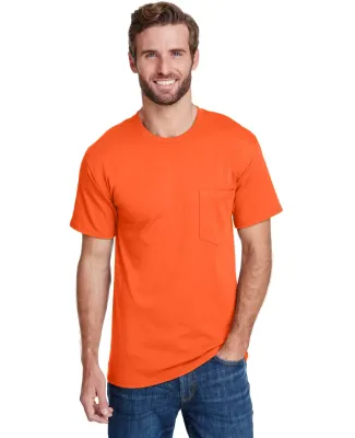 Hanes W110 Workwear Short Sleeve Pocket T-Shirt in Safety orange