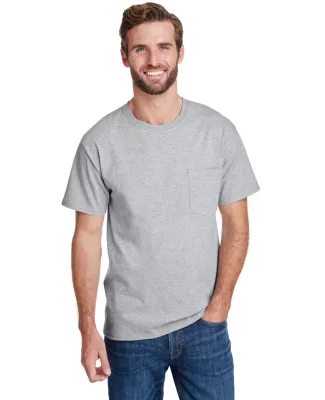 Hanes W110 Workwear Short Sleeve Pocket T-Shirt in Light steel