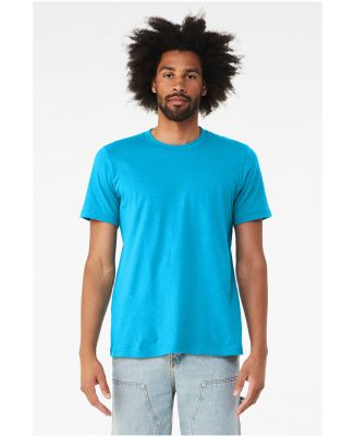 Bella + Canvas 3001CVC Unisex Short Sleeve Heather in Neon blue