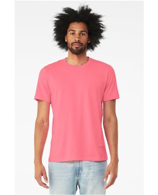 Bella + Canvas 3001CVC Unisex Short Sleeve Heather in Neon pink