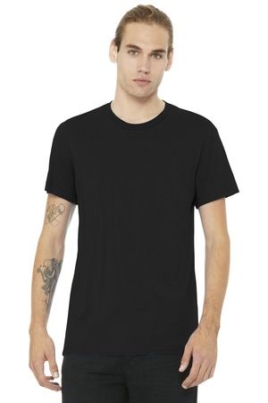 Bella Canvas 3001CVC Blended Heather Jersey T-Shir in Solid black blend