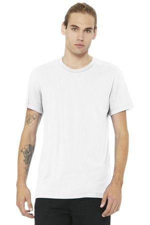 Bella Canvas 3001CVC Blended Heather Jersey T-Shir in Solid white blend
