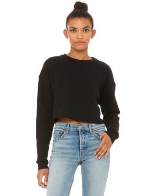 Bella + Canvas 7503 Women's Cropped Crew Fleece BLACK