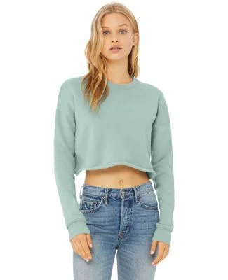 Bella + Canvas 7503 Women's Cropped Crew Fleece DUSTY BLUE