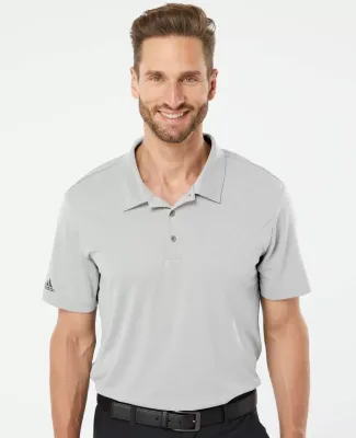 Adidas Golf Clothing A240 Heathered Sport Shirt Mid Grey Heather