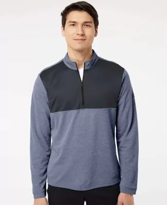 Adidas Golf Clothing A280 Lightweight UPF pullover Collegiate Navy Heather/ Carbon