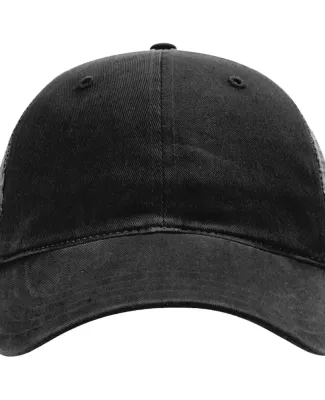 Richardson Hats 111 Garment-Washed Trucker Cap in Black