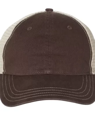 Richardson Hats 111 Garment-Washed Trucker Cap in Brown/ khaki