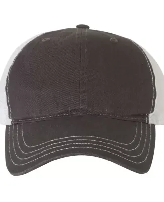 Richardson Hats 111 Garment-Washed Trucker Cap Charcoal/ White