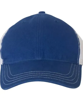 Richardson Hats 111 Garment-Washed Trucker Cap in Royal/ white