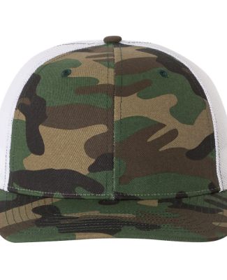 Richardson Hats 112P Patterned Snapback Trucker Ca in Army camo/ white