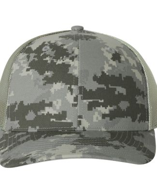 Richardson Hats 112P Patterned Snapback Trucker Ca in Military digital camo/ light green