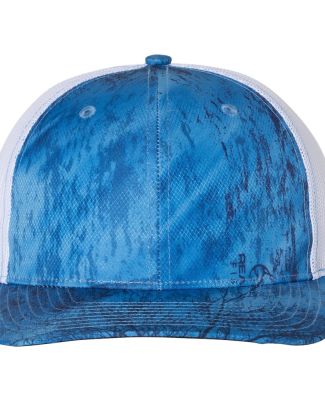 Richardson Hats 112P Patterned Snapback Trucker Ca in Realtree fishing light blue/ white