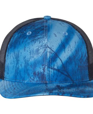 Richardson Hats 112P Patterned Snapback Trucker Ca in Realtree fishing light blue/ navy