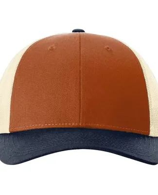 Richardson Hats 115 Low Pro Trucker Cap in Dark orange/ birch/ patriot blue