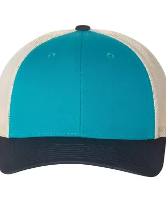 Richardson Hats 115 Low Pro Trucker Cap in Blue teal/ birch/ navy
