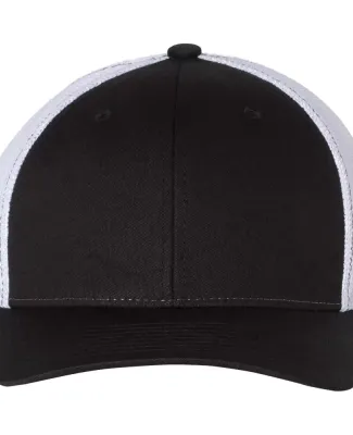 Richardson 110 Fitted Trucker Hat with R-Flex in Black/ white