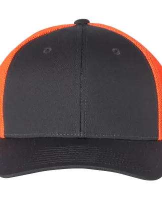 Richardson Hats 110 Fitted Trucker with R-Flex Charcoal/ Neon Orange