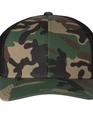 Richardson 110 Fitted Trucker Hat with R-Flex in Army camo/ black