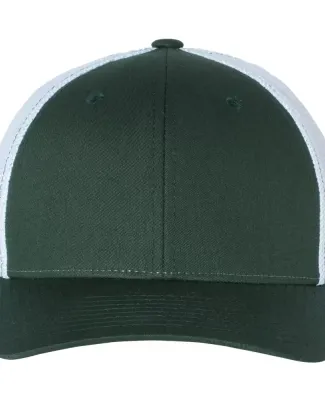 Richardson 110 Fitted Trucker Hat with R-Flex in Dark green/ white