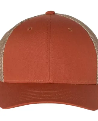 Richardson 110 Fitted Trucker Hat with R-Flex in Dark orange/ khaki