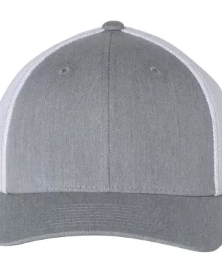 Richardson 110 Fitted Trucker Hat with R-Flex in Heather grey/ white