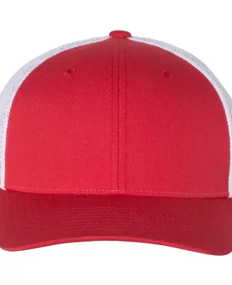Richardson 110 Fitted Trucker Hat with R-Flex in Red/ white