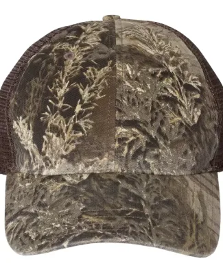Richardson Hats 111P Washed Printed Trucker Cap in Realtree max-1/ brown