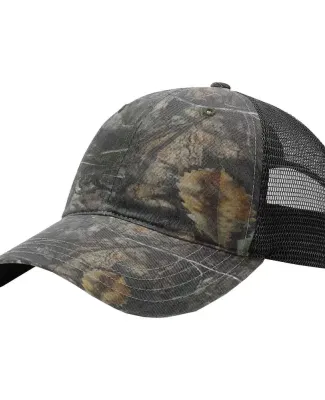 Richardson Hats 111P Washed Printed Trucker Cap in Mossy oak country dna/ black