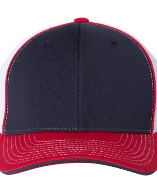 Richardson Hats 172 Fitted Pulse Sportmesh Cap wit Navy/ White/ Red Tri