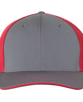 Richardson Hats 172 Fitted Pulse Sportmesh Cap wit Charcoal/ Red Split