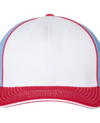 Richardson Hats 172 Fitted Pulse Sportmesh Cap wit White/ Columbia Blue/ Red Tri