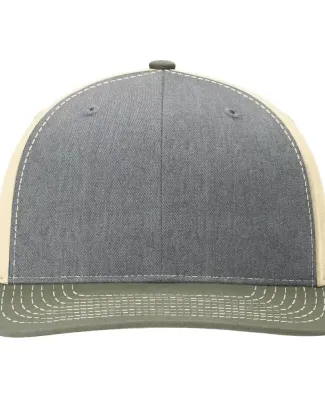 Richardson Hats 312 Twill Back Trucker Cap in Heather grey/ birch/ loden