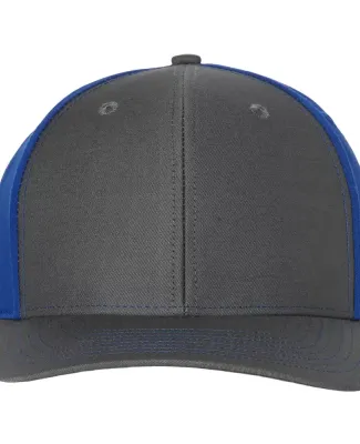 Richardson Hats 312 Twill Back Trucker Cap in Charcoal/ royal