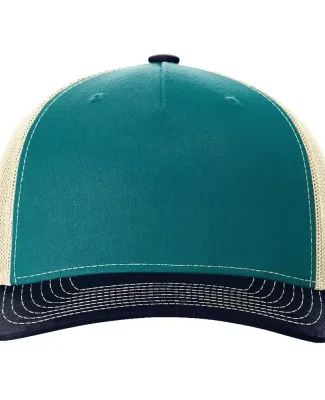 Richardson Hats 112FP Trucker Cap in Blue teal/ birch/ navy
