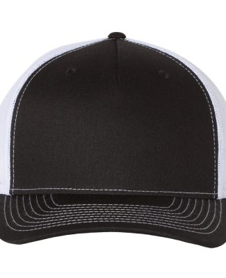 Richardson Hats 112FP Trucker Cap in Black/ white