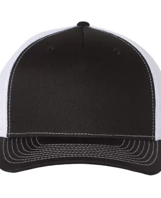 Richardson Hats 112FP Trucker Cap in Black/ white