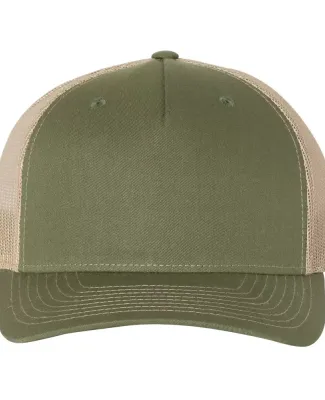 Richardson Hats 112FP Trucker Cap in Army olive green/ tan