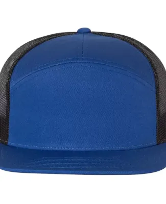 Richardson Hats 168 Hi-Pro 7- Panel Trucker Cap in Royal/ black