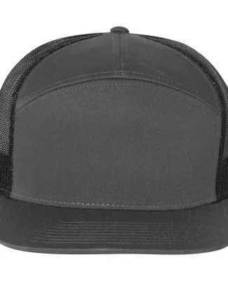 Richardson Hats 168 Hi-Pro 7- Panel Trucker Cap in Charcoal/ black