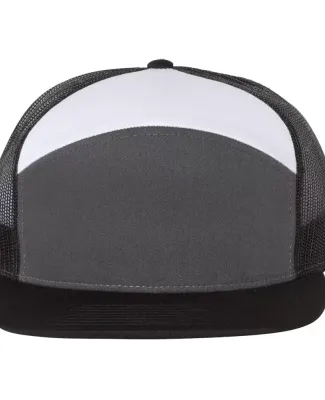 Richardson Hats 168 Hi-Pro 7- Panel Trucker Cap Charcoal/ Black/ White