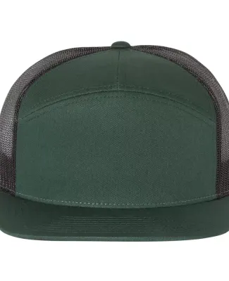 Richardson Hats 168 Hi-Pro 7- Panel Trucker Cap in Dark green/ black