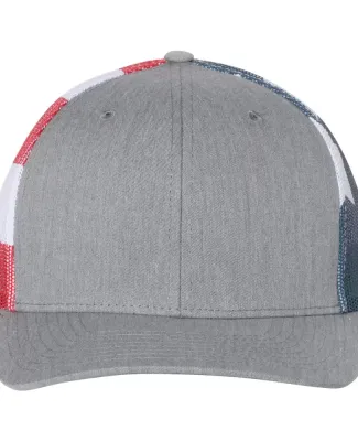 Richardson Hats 112PM Printed Mesh-Back Trucker Ca in Heather grey/ stars & stripes