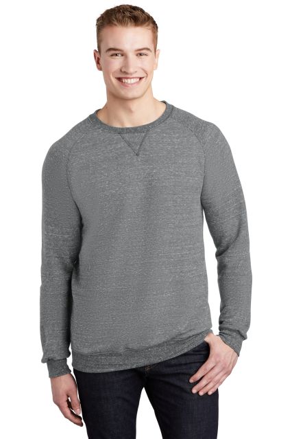 Jerzees 91MR Snow Heather French Terry Crewneck Sw in Charcoal