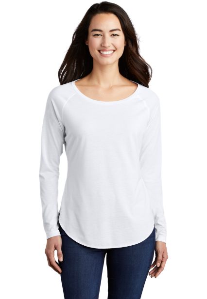 Sport Tek LST400LS Sport-Tek    Ladies PosiCharge  in White triad solid
